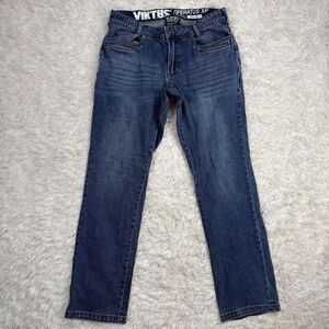 Viktos Jeans Mens 30x32 Operatus XP‎ Tactical Blue Denim EDC Dual Pull Zipper